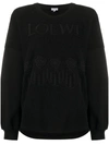 LOEWE Embroidered Floral Logo Sweater Black,S540341X09