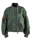 SACAI Olive Green And Orange Bomber Jacket,20-05020