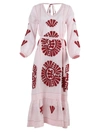 VITA KIN Camilia Pleated Linen Midi Dress Pink,DM-0134/CAM-1 LINEN
