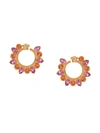 VERSACE EMBELLISHED MEDUSA HOOP EARRINGS,DG2H479