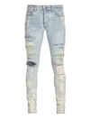 AMIRI Bleached Crystal Skinny Jeans,Y0M01403SD