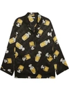 BALENCIAGA SILK PERFUME BOTTLE PAJAMA SHIRT,602450 TIL40