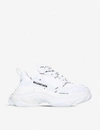Balenciaga All-over Logo Triple S Sneakers In White/blk