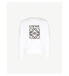 Loewe Anagram Logo-embroidered Cotton-jersey Sweatshirt In White