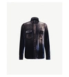 Saint Laurent Tie-and-dye Pocketed Velvet Shirt In Navy Light Bleach