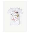 Alexander Mcqueen Graphic-print Crewneck Cotton-jersey T-shirt In White Mix