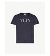 Valentino Logo-print Cotton-jersey T-shirt In Navy White