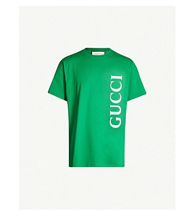 Gucci Logo-print Cotton-jersey T-shirt In Yard White
