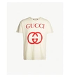 Gucci Logo-print Cotton-jersey T-shirt In White Red