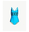 Gucci Logo-print Stretch-jersey Body In Vivid Cornflower Black
