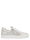 GIUSEPPE ZANOTTI GIUSEPPE ZANOTTI DESIGN MEN'S SILVER LEATHER trainers,RU90017017 39