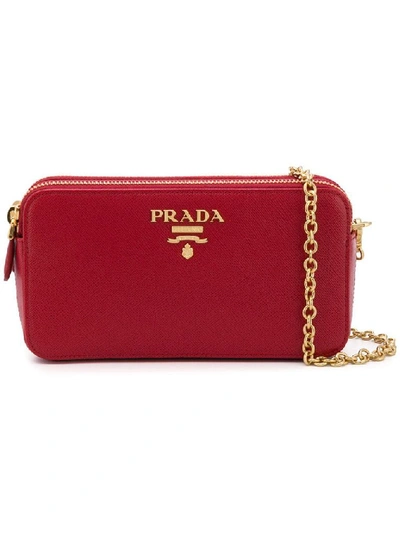 Prada Women's 1dh010qwaf068z Red Leather Shoulder Bag