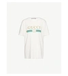 Gucci Logo-print Cotton-jersey T-shirt In Natural White Printe