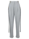Burberry Strap Detailed Slouchy Trousers In Heather Melange