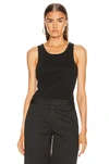 Nili Lotan Coana Ribbed Tank Top In Washed Black