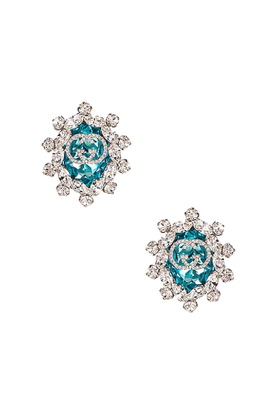 Gucci Colored Crystal Earrings In Green