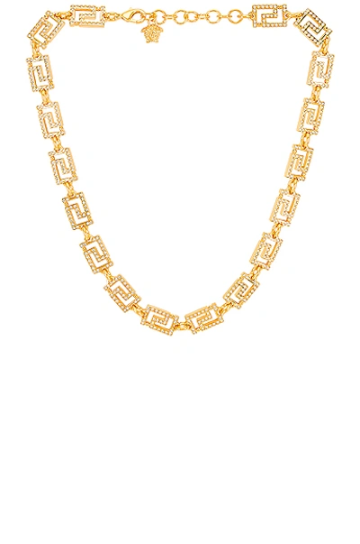 Versace Necklace In Crystal & Hot Gold