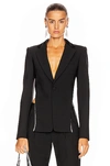 AREA CRYSTAL TRIM OPEN BACK BLAZER,ARFE-WO3