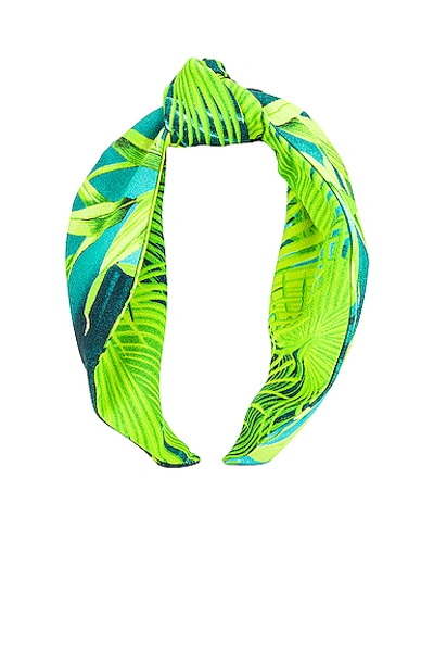 Versace Palm Headband In Green