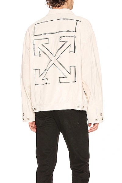 Off-white Taft Point Leather Jacket In Sand & Black
