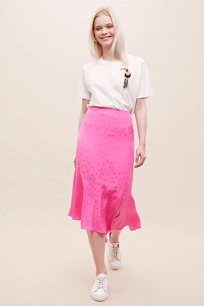 Essentiel Antwerp Chara Polka-dot Silk Midi Skirt