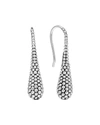 LAGOS CAVIAR DOMED SILVER DROP EARRINGS,PROD190230024