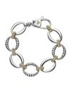 Lagos Fluted Oval Caviar Link Bracelet In Gold And Silver