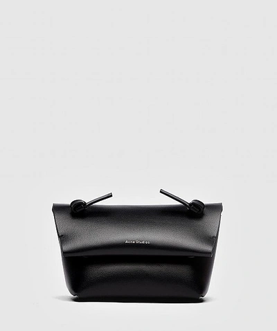 Acne Studios Mini Logo-print Leather Messenger Bag In Black