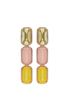 ALINA ABEGG PFEFFERMINZ MULTI-STONE 14K ROSE GOLD DROP EARRINGS,817805