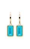 ALINA ABEGG PFEFFERMINZ TURQUOISE 14K YELLOW GOLD HOOP EARRINGS,817807