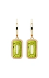 ALINA ABEGG PFEFFERMINZ PERIDOT 14K YELLOW GOLD HOOP EARRINGS,817810