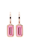 ALINA ABEGG PFEFFERMINZ RUBELLITE 14K ROSE GOLD HOOP EARRINGS,817811