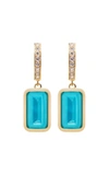 ALINA ABEGG PFEFFERMINZ TURQUOISE DIAMOND 14K YELLOW GOLD HOOP EARRINGS,817812