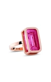 ALINA ABEGG PFEFFERMINZ RUBELLITE 14K ROSE GOLD RING,817814