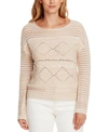 Vince Camuto Popcorn Stitch Cotton Sweater In Antiq White