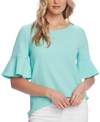 VINCE CAMUTO TEXTURED BELL-SLEEVE TOP