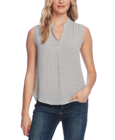 Vince Camuto Print Sleeveless Top In New Ivory