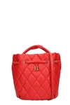 BALENCIAGA TOUCH BUCKET HAND BAG IN RED LEATHER,11349376