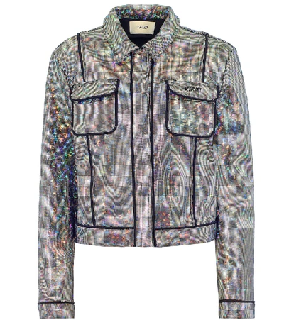 Kirin Embellished Stretch-cotton Jacket In Silver