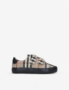 BURBERRY MARKHAM CHECKED CANVAS TRAINERS 6 MONTHS - 1 YEAR,R00001201