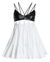 DAVID KOMA Leather-Trimmed Cotton Dress,060049304842