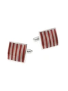Cufflinks, Inc Ox & Bull Trading Co, Red And Gray Striped Square Cufflinks