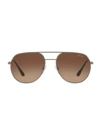 Prada 57mm Gradient Aviator Sunglasses In Gunmetal | ModeSens display picture 1