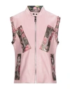 Dolce & Gabbana Pink Zippered Lamb Sleeveless Vest Leather Jacket In Pink