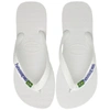 Havaianas Brasil Logo Flip Flops In White In White