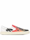 Amiri Flame Cotton Canvas Slip-on Sneakers In Orange