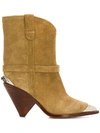 ISABEL MARANT ISABEL MARANT WOMEN'S BEIGE SUEDE ANKLE BOOTS,BO019420P009S90BE 37