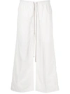 RICK OWENS DRKSHDW DRKSHDW BY RICK OWENS WOMEN'S WHITE COTTON trousers,DS20S5323CR110 M