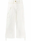 SACAI SACAI WOMEN'S WHITE COTTON trousers,2004855WHITE101 2