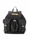 MOSCHINO MOSCHINO WOMEN'S BLACK COTTON BACKPACK,B760182021555 UNI